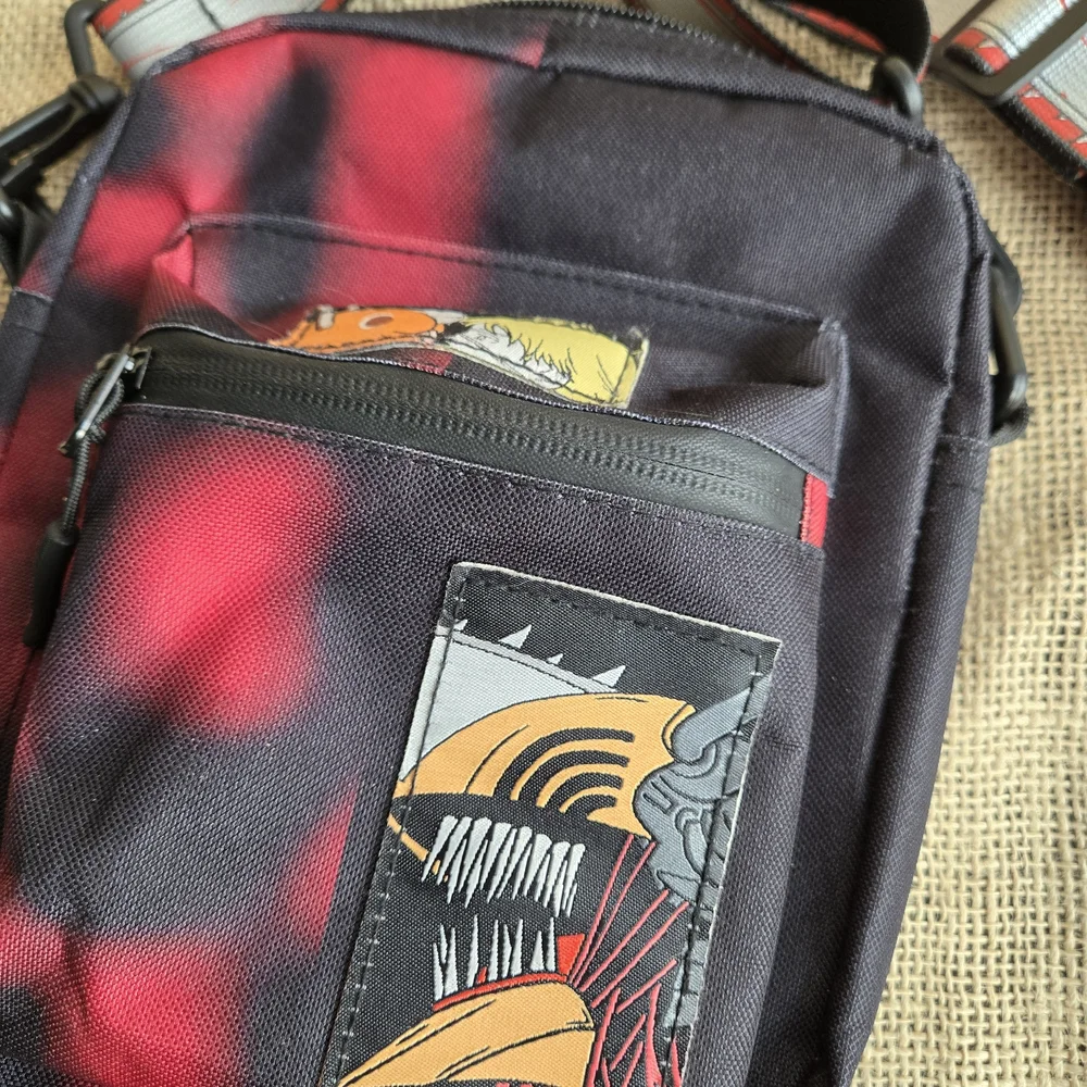 Denji Chainsaw Man Stylish Black and Red Crossbody Bag